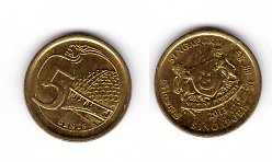 Singapore 2013 - 5 cents