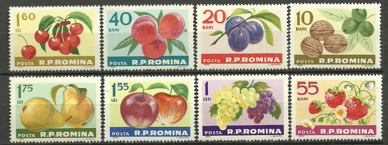 1963 - fructe, serie neuzata