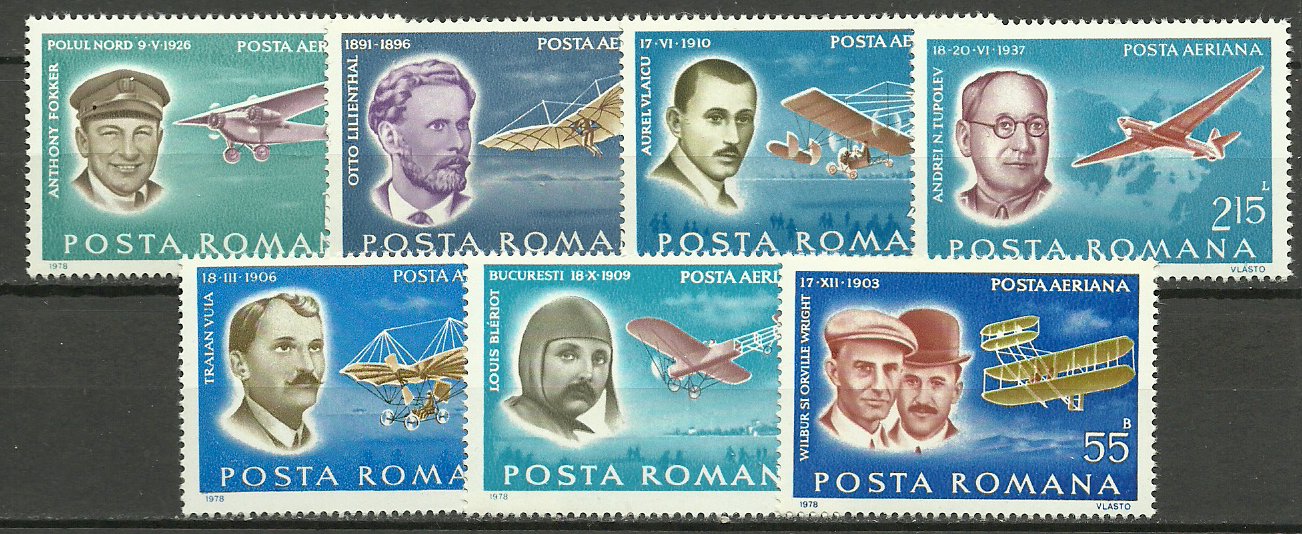 1978 - pionieri ai aviatiei, serie neuzata