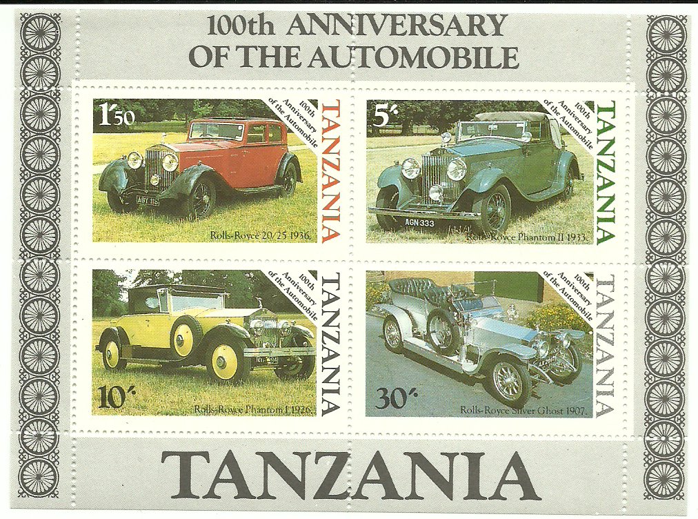 Tanzania 1986 - Automobile, bloc neuzat