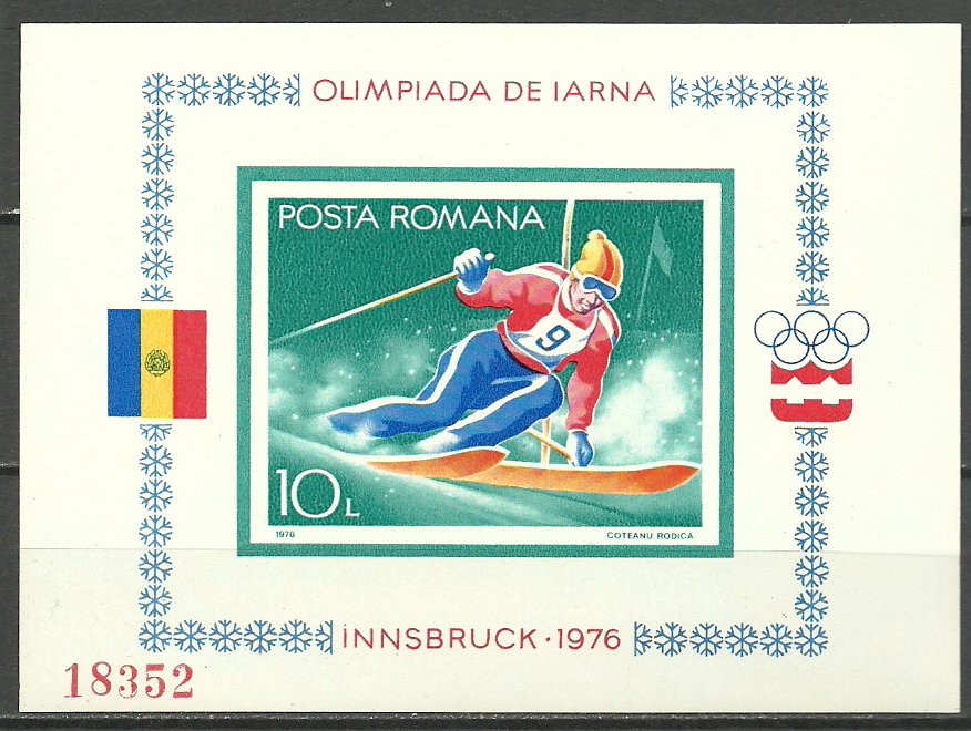 1976 - Jocurile Olimpice de iarna Innsbruck, colita ndt neuzata