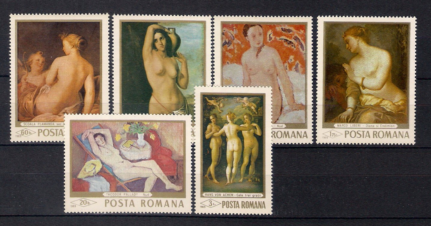 1969 - Reproduceri de arta I, nuduri, serie neuzata