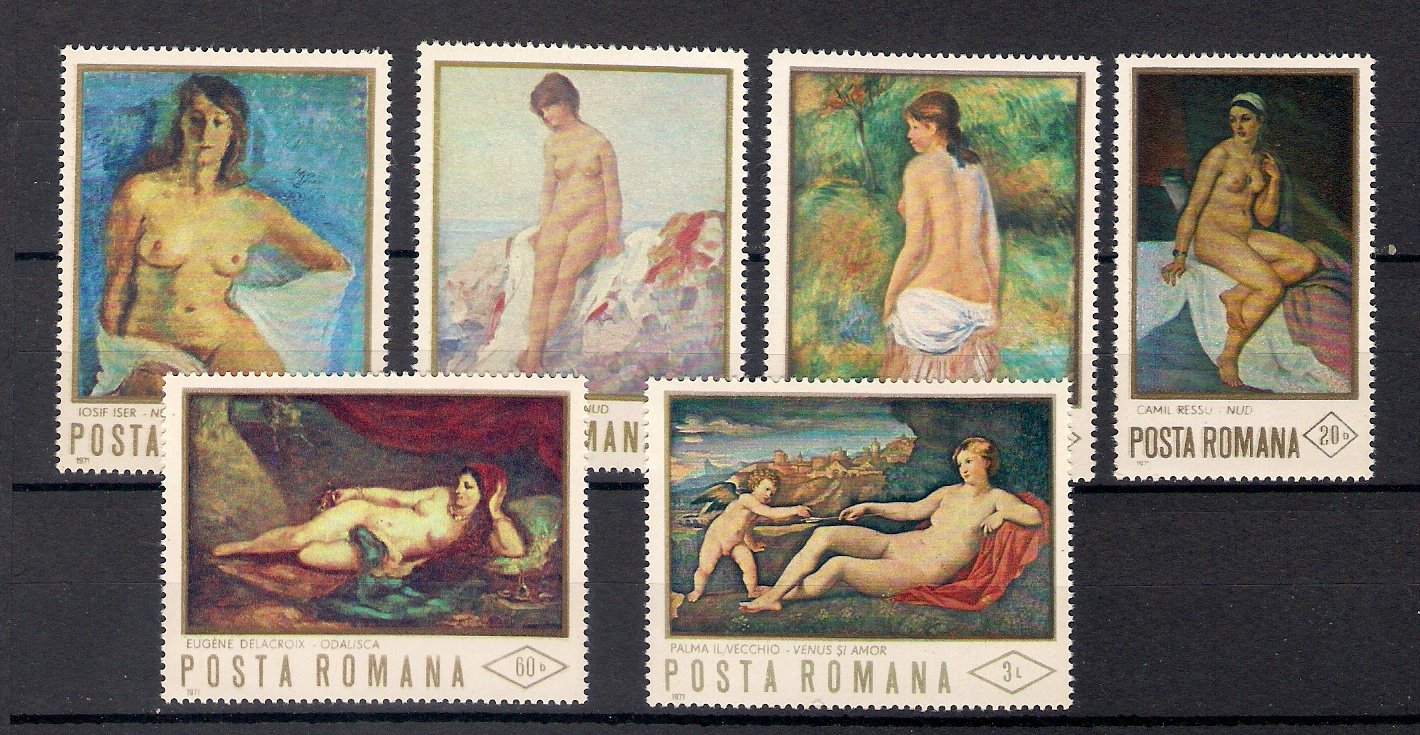 1971 - Reproduceri de arta, nuduri, serie neuzata