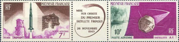 Polinezia Franceza 1966 - Satelit, Airmail, triptic neuzat