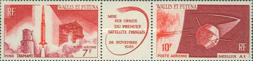 Wallis & Futuna 1966 - Primul satelit fr., triptic neuzat