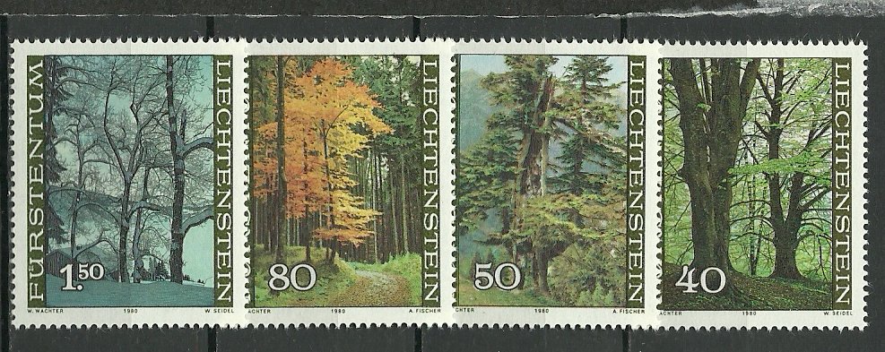 Liechtenstein 1980 - Anotimpuri, arbori, serie neuzata