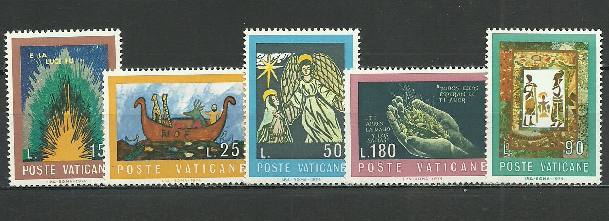 Vatican 1974 - picturi copii, serie neuzata