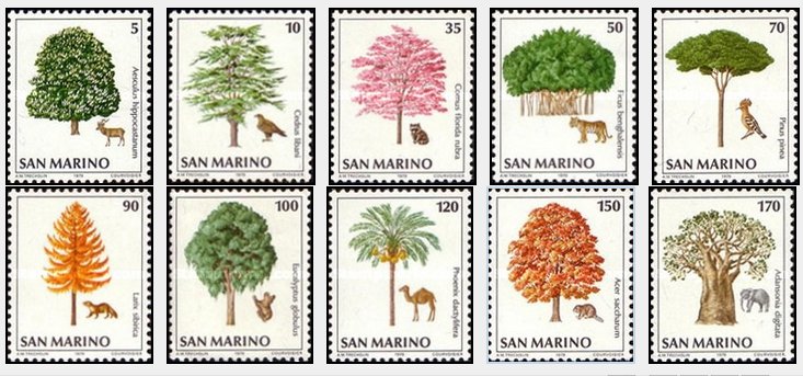 San Marino 1979 - Arbori, flora, serie neuzata
