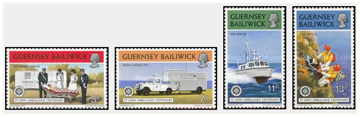 Guernsey 1977 - 100th Ambulance Association, serie neuzata