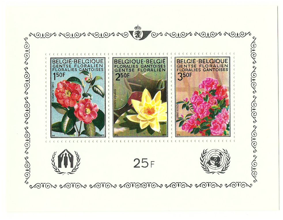 Belgia 1970 - flori, colita neuzata