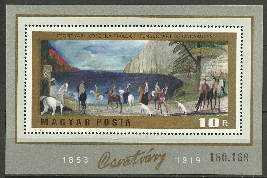 Ungaria 1973 - Picturi de Csontvari, colita neuzata