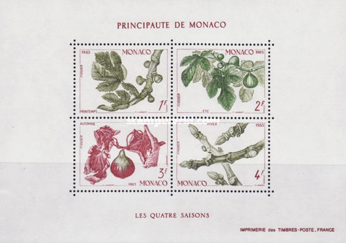 Monaco 1983 - fructe, bloc neuzat