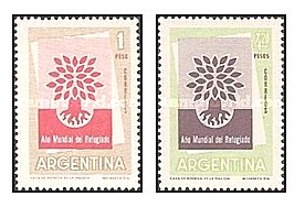 Argentina 1960 - World Refugee Year, serie neuzata