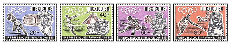 Rwanda 1968 - Jocurile Olimpice, serie neuzata