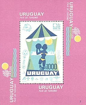 Uruguay 1974 - turism, colita neuzata