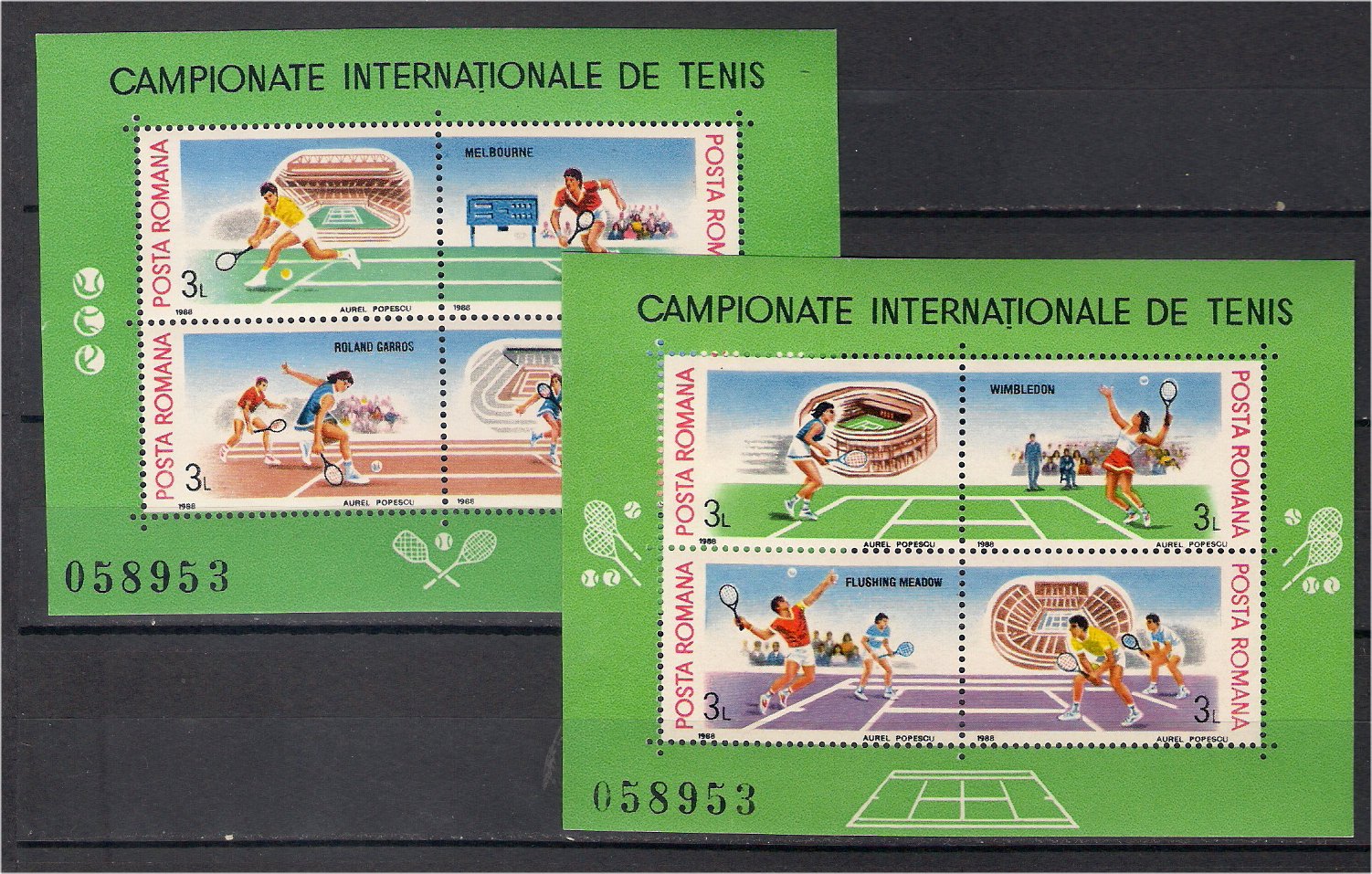 1988 - Campionatele Internationale de tenis, blocuri neuzate