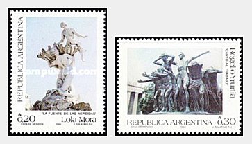 Argentina 1986 - sculptura, serie neuzata