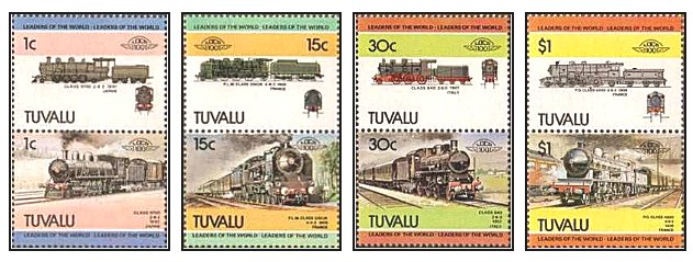 Tuvalu 1984 - Locomotive, trenuri, serie neuzata