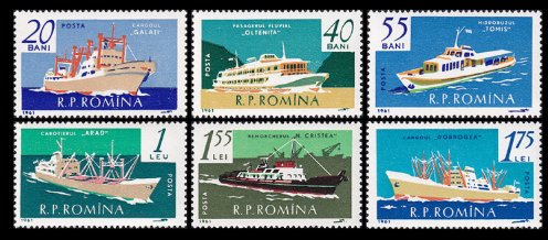 1961 - Marina, vapoare, serie neuzata