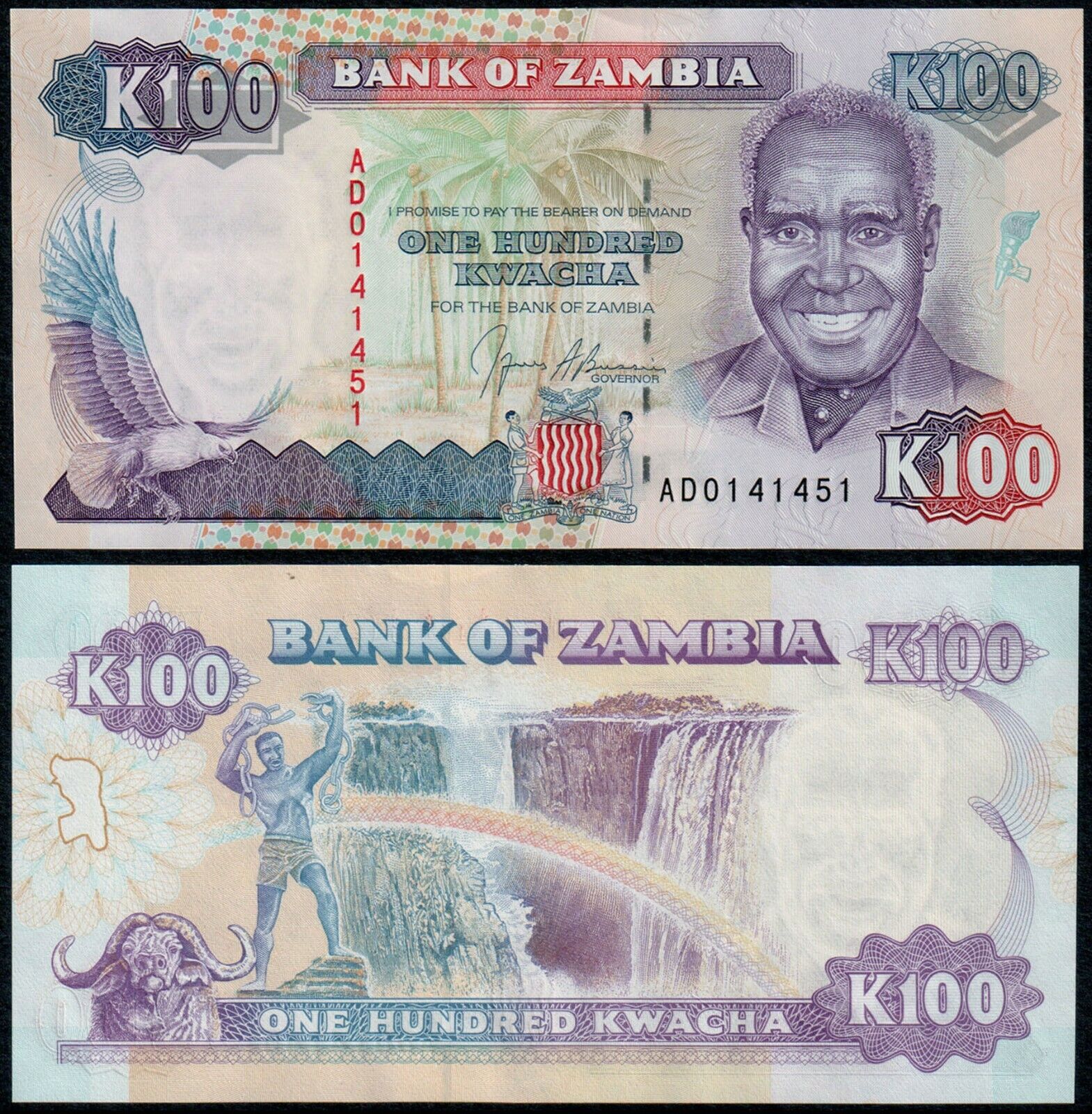 Zambia 1991 - 100 kwacha UNC