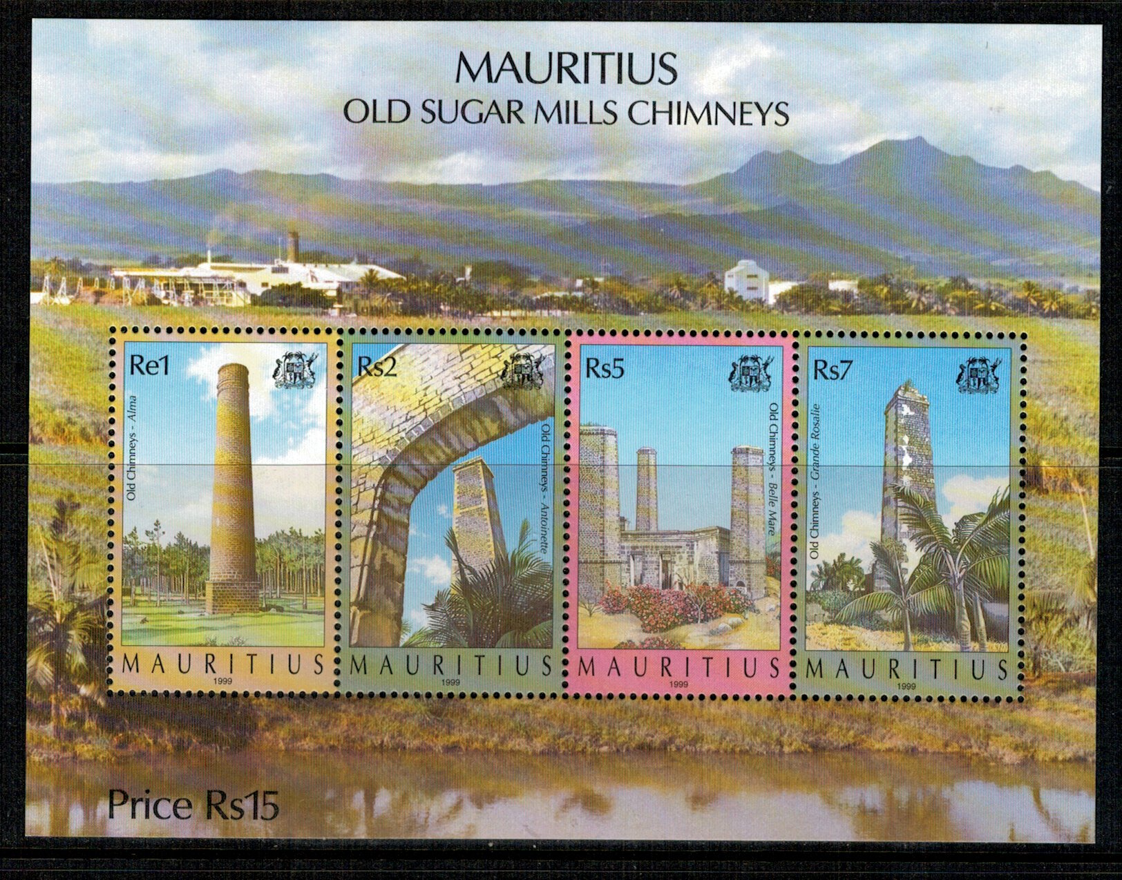 Mauritius 1999 - Arhitectura, hornuri, bloc neuzat