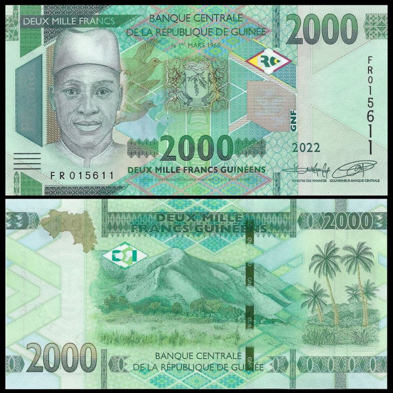 Guinea 2022 - 2000 francs UNC