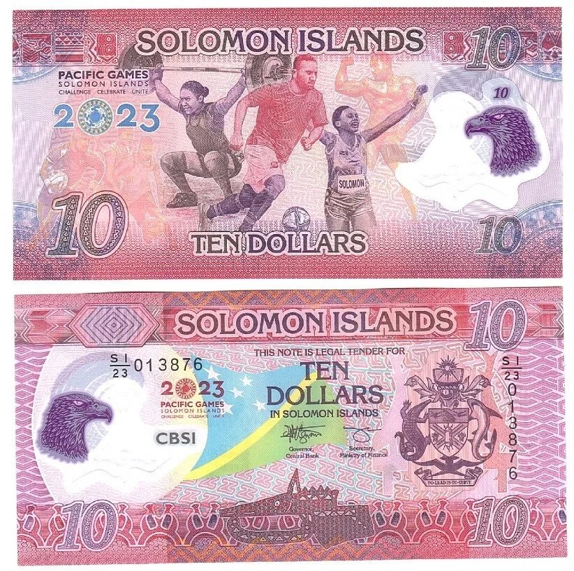 Solomon Islands 2023 - 10 dollars, Pacific Games, UNC