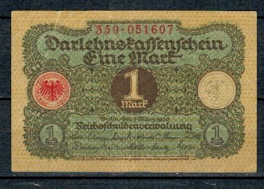 Germania 1920 - 1 mark, circulata