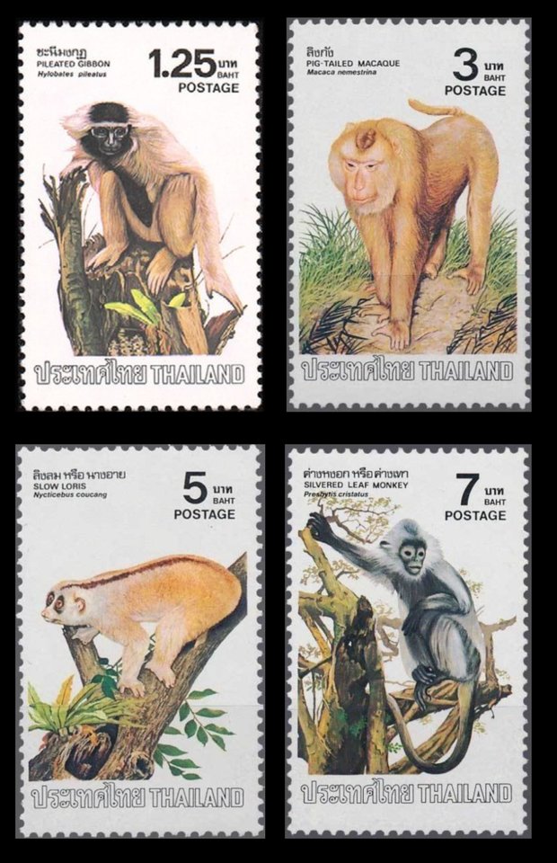 Thailanda 1982 - Maimute, fauna, serie neuzata