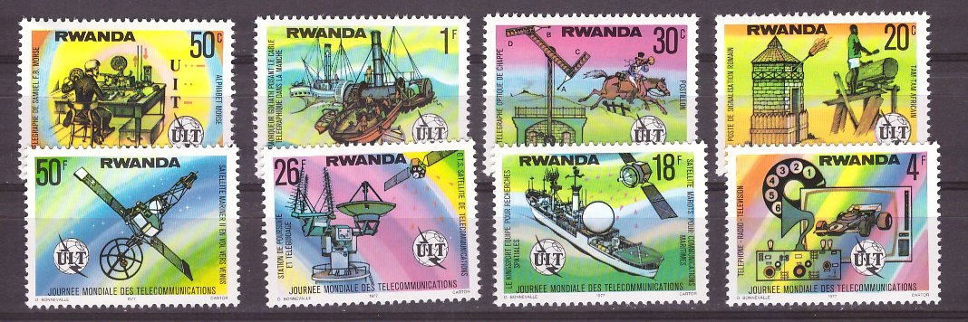 Rwanda 1977 - ziua telecomunicatiilor, serie neuzata