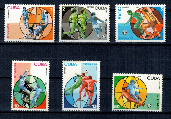 Cuba 1981 - CM fotbal, sport, serie neuzata