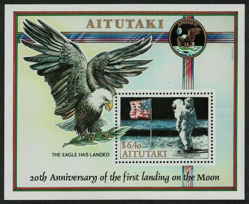Aitutaki(Cook Islands) 1989 - Moon landing, Apollo 11, colita ne