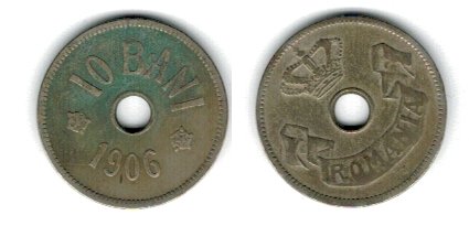 Romania 1906 - 10 bani, J, circulata