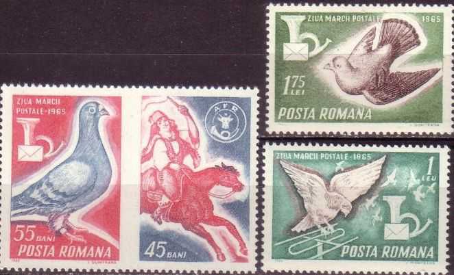 1965 - Ziua marcii postale, serie neuzata