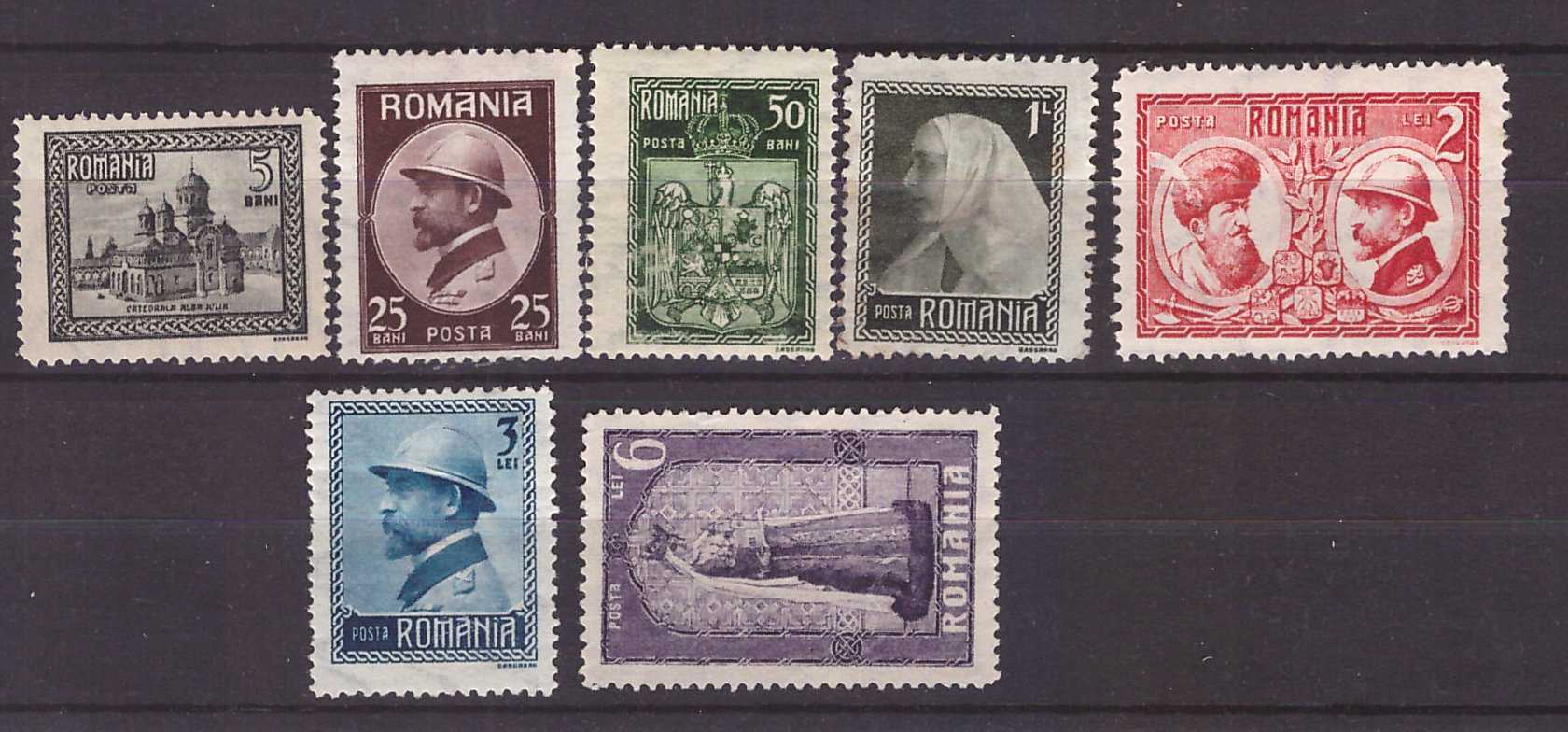 1922 - Incoronarea Regelui Ferdinand, serie nestampilata cu sarn