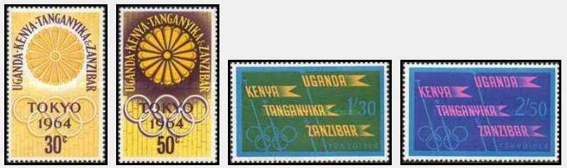 Kenya, Uganda, Tanganyika 1964 - Jocurile Olimpice serie neuzata