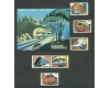 Grenada Grenadines 1982 - Locomotive, trenuri, serie+colita neuz