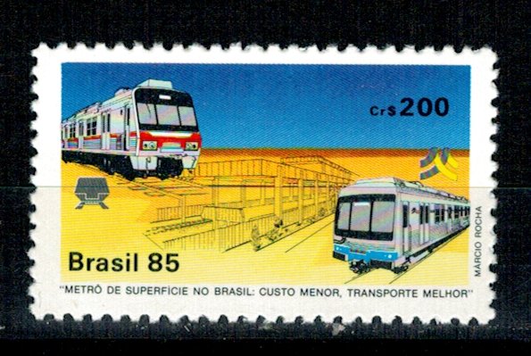 Brazilia 1985 - Tren, transport, neuzat