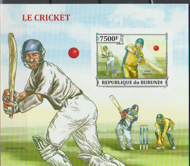 Burundi 2013 - cricket, colita ndt nestampilata