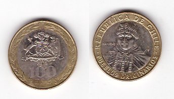 Chile 2015 - 100 Pesos, bimetal