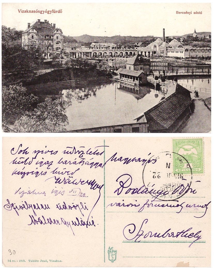 Ocna Sibiului 1922 - ilustrata circulata