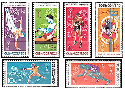 Cuba 1964 - Jocurile Olimpice Tokio, serie neuzata