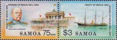 Samoa 1990 - Opening of Berlin Wall, serie neuzata