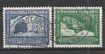 Deutsches Reich 1938 - Zeppelin, serie stampilata