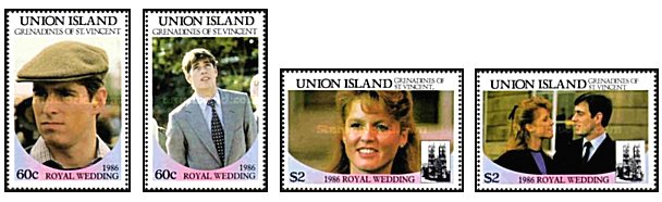 Union Island 1986 - royal wedding, serie neuzata