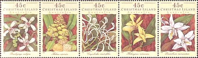 Christmas Island 1994 - Flori, orhidee, serie neuzata