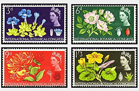 Marea Britanie 1964 - Congr. botanic, flori, serie neuzata