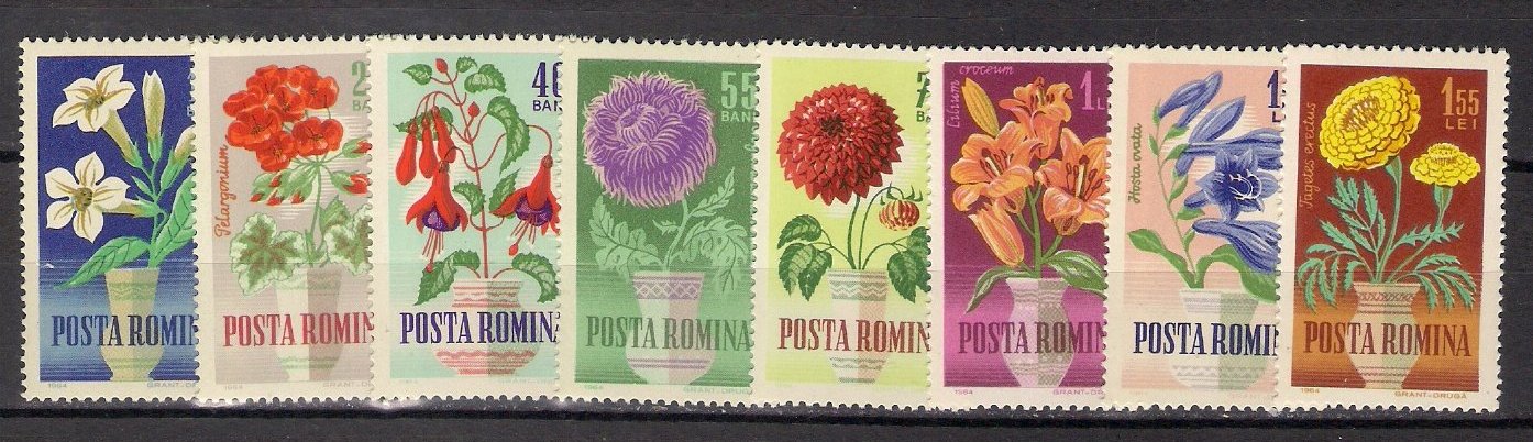 1964 - Flori de gradina, serie neuzata