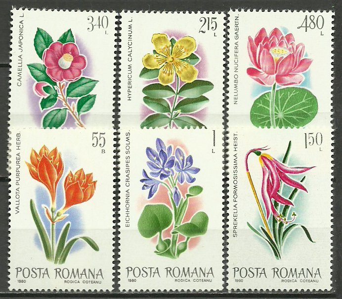 1980 - Flori exotice, serie neuzata