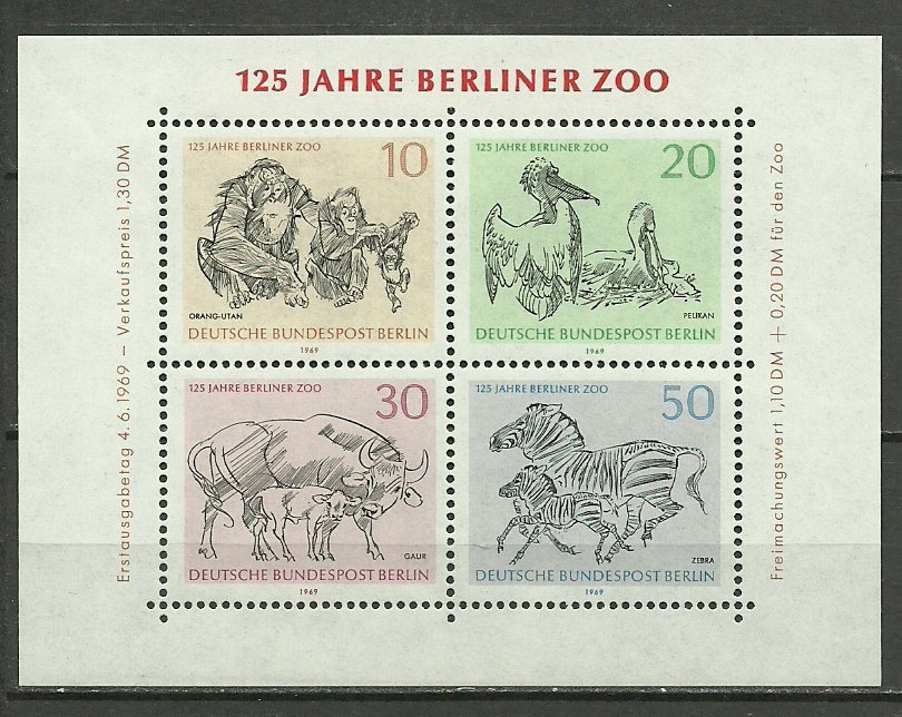 Berlin 1969 - Animale, gradina zoologica, bloc neuzat